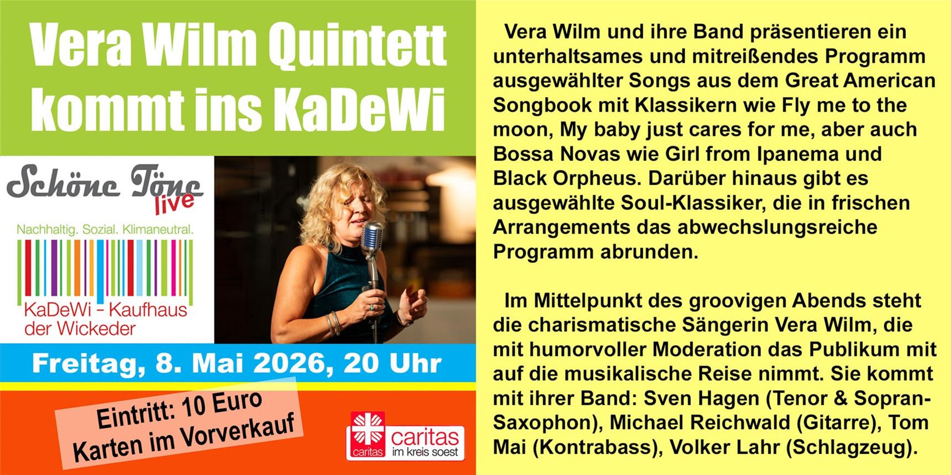 Plakat mit Text und Foto